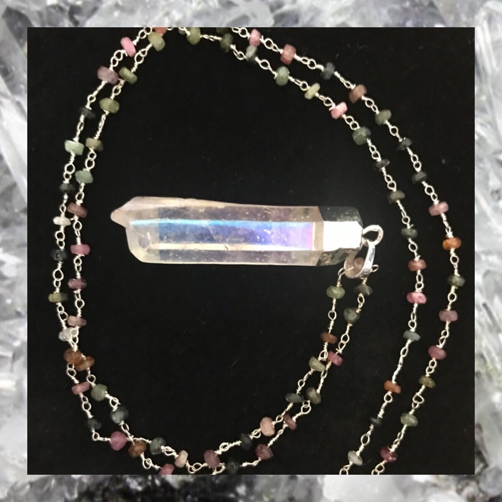 Quartz And Tourmaline Necklace